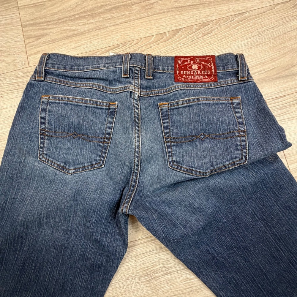 Vintage Y2K Lucky Brand Dungarees Mid Rise Flare Jeans Blue‎ Medium Wash Sz 30 - Picture 7 of 7